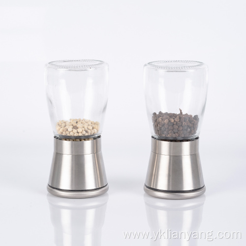 Glass bottle manual salt and pepper mills